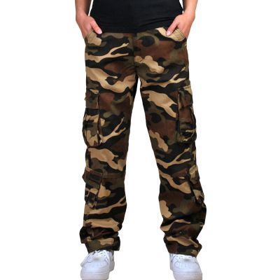 JEsilunmaMY Multi-Pocket Cargo Pants for Men Mid Waist Outdoor Military Army Cotton Pants Loose Slacks Hiking Camo Pants (Khaki1,34)