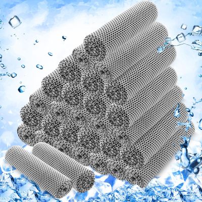 Hosuly 30 Pack Cooling Towels, 40"x12" Ice Breathable Chilly Sweat Rag Microfiber Workout Rags for Gym Towels for Neck and Face for Yoga Golf Sport Running(Light Gray)