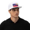 American Venezuela Combined Flag Baseball Cap for Men Women Adjustable Trucker Hats Vintage Washed Dad hat Gifts White view 2