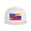 American Venezuela Combined Flag Baseball Cap for Men Women Adjustable Trucker Hats Vintage Washed Dad hat Gifts White view 3