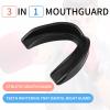 Kathfly 50 Pcs Football Mouth Guards Bulk Sports Mouth Pieces Protection Silicone Athletic Braces Football Accessories Teeth Armor Adult Teenager Teeth Armor for Boxing Basketball Hockey(Black) view 4