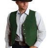 Garqia Clyon Men's Cowboy Suede Leather Vest Western Vest Cowhide Suede Waistcoat for Men(DarkGreen,XL) view 1