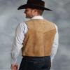 Garqia Clyon Men's Cowboy Suede Leather Vest Western Vest Cowhide Suede Waistcoat for Men(DarkGreen,XL) view 3