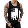 American Flag Stripes and Stars Tank Top for Men 4th July Independence Day USA Flag Sleeveless T-Shirt Patriotic Workout Vest view 1