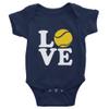Yeavomeny Love Tennis Boy Girl Cotton Bodysuit Short Sleeve Unisex Infant Rompers Bodysuit D-Navy view 1