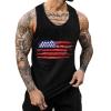 American Flag Stripes and Stars Tank Top for Men 4th July Independence Day USA Flag Sleeveless T-Shirt Patriotic Workout Vest view 1