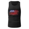 American Flag Stripes and Stars Tank Top for Men 4th July Independence Day USA Flag Sleeveless T-Shirt Patriotic Workout Vest view 3