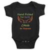 Hand Picked by My Uncle in Heaven Cute Baby Bodysuit Short Sleeve Romper Breathable Jumpsuit D-Black view 1