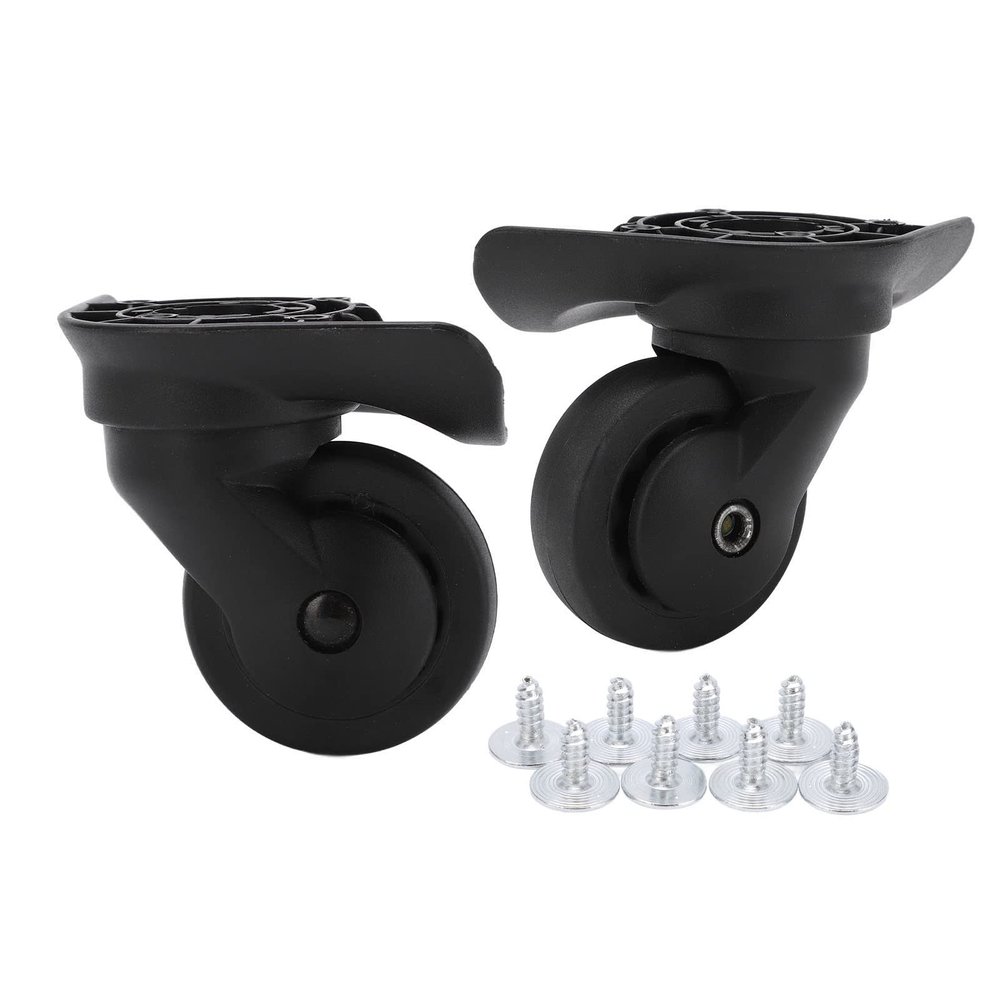 HOHXFYP 1 Pair Suitcase Casters,Easy to Install Good Performance Silence Luggage Casters,PP PET Easy to Install Luggage Swivel Casters
