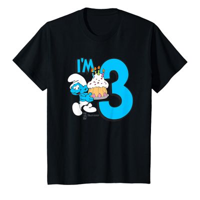 Kids The Smurfs Birthday I'm 3 T-Shirt