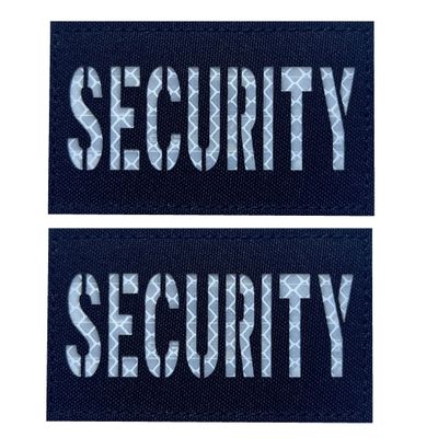 2 Pack Reflective Security Patch US Flag with Hook Back for Service Harness Tactical Vest Collar Hook-Fastener Backing (B-Security)