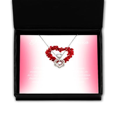 Regalo de San Valentine - Mi vida comienza Amor - Regalo para Novia o prometida, joyeria para enamoradas o Mujeres - Collar de Silver del Corazon