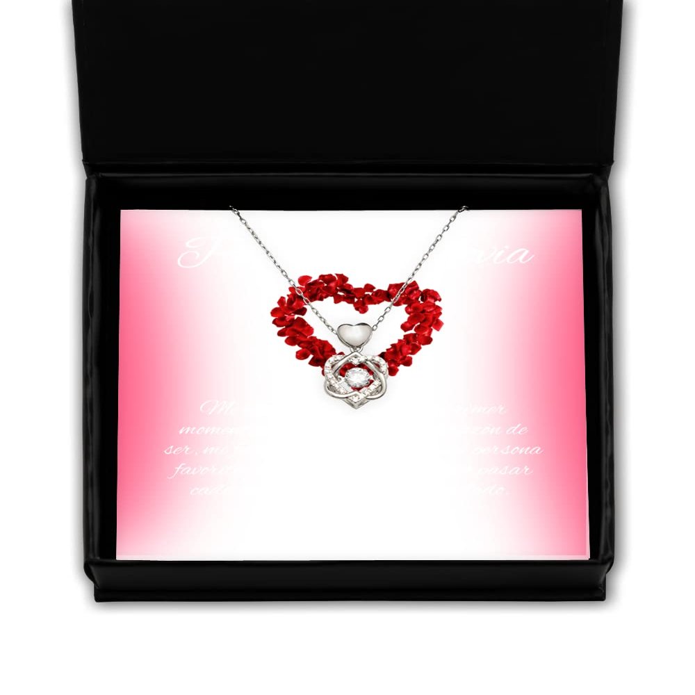 Regalo de San Valentine - Mi vida comienza Amor - Regalo para Novia o prometida, joyeria para enamoradas o Mujeres - Collar de Silver del Corazon