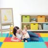 Tangkula 12 Tiles Exercise Flooring Mats with Border, Non-Slip EVA Foam Protective Mats, Elastic Puzzle Play Mats, 1/2" Interlocking Floor Mats for Home Gym, Fitness Room, Workshop Equipment view 3