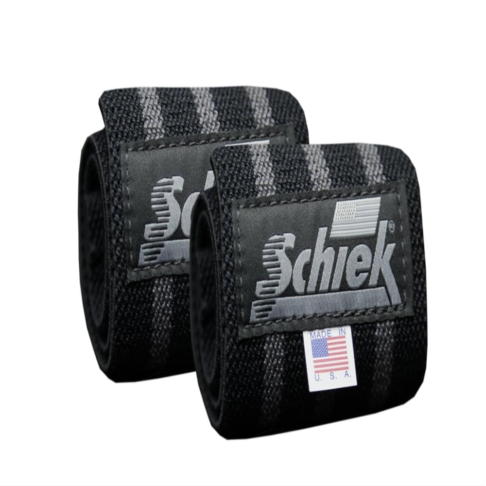 Schiek Sports Heavy Duty Wrist Wraps - Gym Workouts Wrist Support - Black Out Line Wrist Wraps