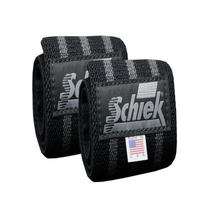 Schiek Sports Heavy Duty Wrist Wraps - Gym Workouts Wrist Support - Black Out Line Wrist Wraps