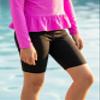 City Threads Girls and Boys Swim Jammers UPF 50+ Made in USA, Kids Swim Shorts for Team Practice and More (Black, 10) view 2