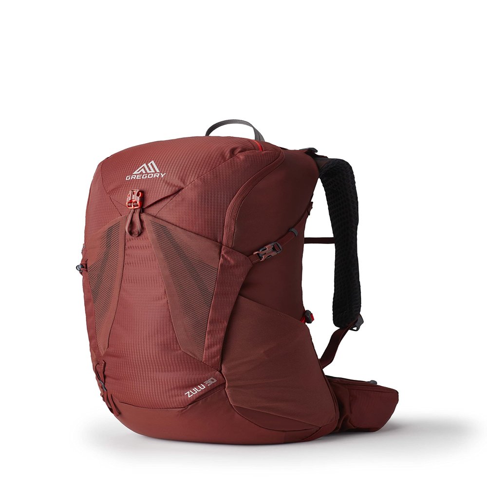 Gregory Zulu 30L Unisex Hiking/Backpacking Pack, Freefloat Hipbelt, Internal Hydration Sleeve For Water Bladder, (Reservoir Not Included), Medium/Large, Rust Red