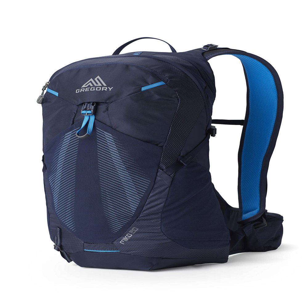 Gregory Miko 20L Unisex Day Hiking Backpack, Ventilated Backpanel, Built-In Hydration Attachment for Water Bladder (Reservoir Not Included), Plus Size, Volt Blue