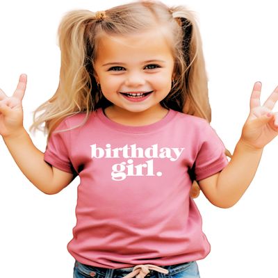 Olive Loves Apple Birthday Girl Period for Baby and Toddler Youth Girls Birthday Outfit Mauve Shirt 2T