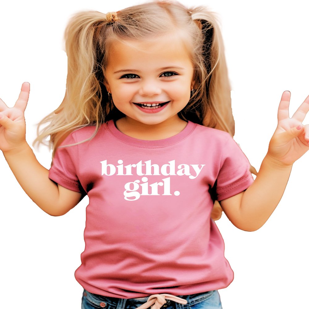 Olive Loves Apple Birthday Girl Period for Baby and Toddler Youth Girls Birthday Outfit Mauve Shirt 2T