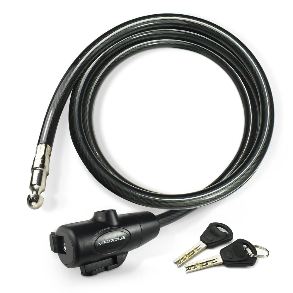 MARQUE Bike Lock with Key  4FT 3/8 Straight Cable Locks with Keys, Anti-Theft Security Cable for Bicycles, Scooters, Kayaks, Paddle Boards, Gates