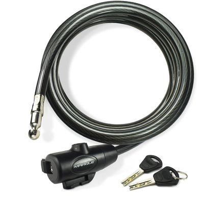 MARQUE Bike Lock with Key 15FT, 3/8 Straight Cable Locks with Keys, Anti-Theft Security Cable for Bicycles, Scooters, Kayaks, Paddle Boards, Gates