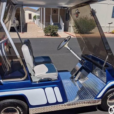 Fits YAMAHAA G1 Golf cart Polished Aluminum Diamond Plate 5pcs.Floor & Dash Cover