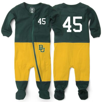 Wes and Willy Baby College Sports Fan Football Jersey Sleeper (Baylor Bears, 3 Months) Green