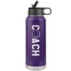 JFWcreations Basketball Coach Water Bottle - 32oz Insulated Engraved Stainless Steel Flip Top with Straw Basketball Coach Gift Purple view 1