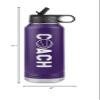 JFWcreations Basketball Coach Water Bottle - 32oz Insulated Engraved Stainless Steel Flip Top with Straw Basketball Coach Gift Purple view 2