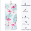 Microfiber Golf Towels for Golf Bags & Carts - Premium Weave Waffle & Ball Towels with Carabiner Clip, Essential Accessories for Men, Women and Kids, Golfer Gifts, Set of 2 (Flamingo Tropics) view 3