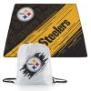 PICNIC TIME NFL Pittsburgh Steelers Impressa Picnic Blanket, Lightweight Beach Blanket, Machine Washable, Outdoor Blanket, (Black and Yellow) view 1