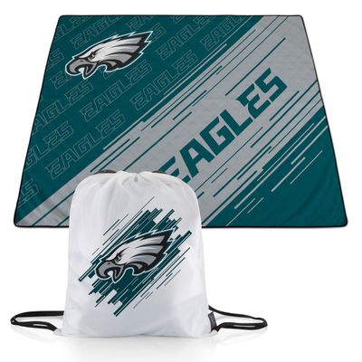 PICNIC TIME NFL Philadelphia Eagles Impressa Picnic Blanket, Lightweight Beach Blanket, Machine Washable, Outdoor Blanket, (Green and Silver)
