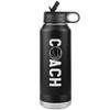 JFWcreations Basketball Coach Water Bottle - 32oz Insulated Engraved Stainless Steel Flip Top with Straw Basketball Coach Gift Black view 1