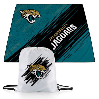 PICNIC TIME NFL Jacksonville Jaguars Impressa Picnic Blanket, Lightweight Beach Blanket, Machine Washable, Outdoor Blanket, (Blue and Black)