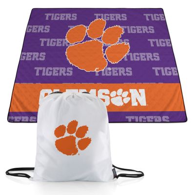Picnic TIME NCAA Clemson Tigers Impressa Picnic Blanket, Lightweight Beach Blanket, Machine Washable, Outdoor Blanket, (Purple and Orange)