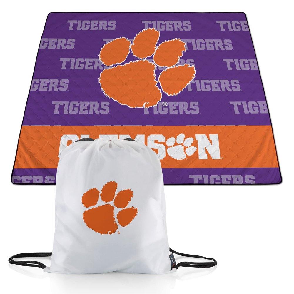 Picnic TIME NCAA Clemson Tigers Impressa Picnic Blanket, Lightweight Beach Blanket, Machine Washable, Outdoor Blanket, (Purple and Orange)