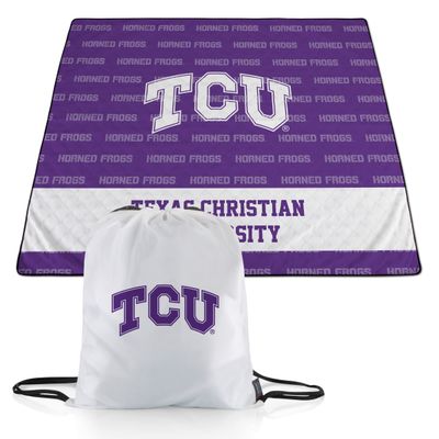 Picnic TIME NCAA TCU Horned Frogs Impressa Picnic Blanket, Lightweight Beach Blanket, Machine Washable, Outdoor Blanket, (Purple and White)