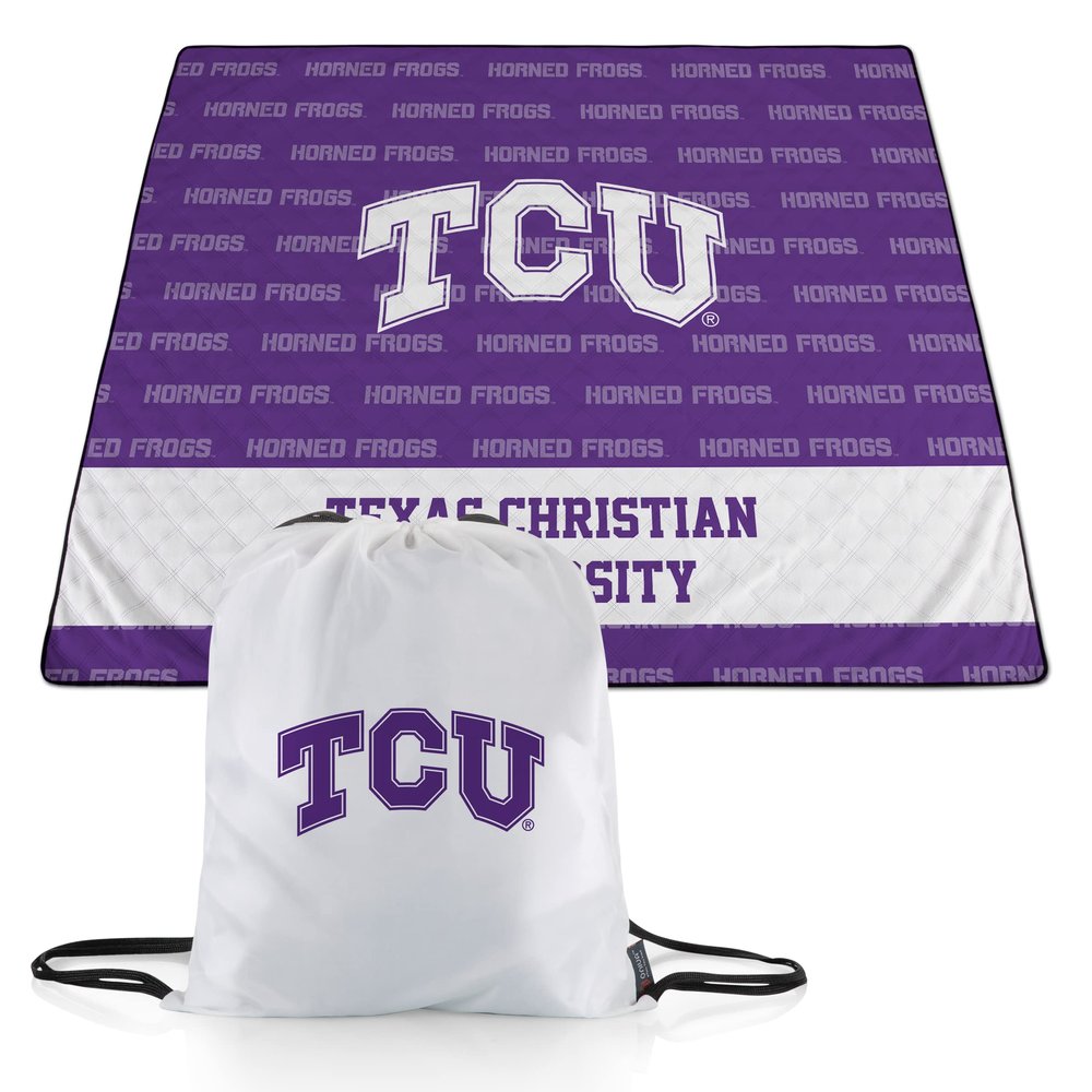 Picnic TIME NCAA TCU Horned Frogs Impressa Picnic Blanket, Lightweight Beach Blanket, Machine Washable, Outdoor Blanket, (Purple and White)