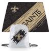 PICNIC TIME NFL New Orleans Saints Impressa Picnic Blanket, Lightweight Beach Blanket, Machine Washable, Outdoor Blanket, (Black and Gold) view 1
