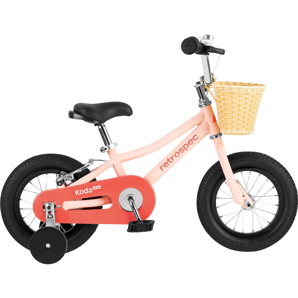 Retrospec Koda Plus Kids Bike for Boys & Girls Ages 2-3 Years - 12" Children's Bicycle, Adjustable Seat & Handlebars, Removable Training Wheels, Front Hand Brakes, Rear Coaster Brake & Safety Bell