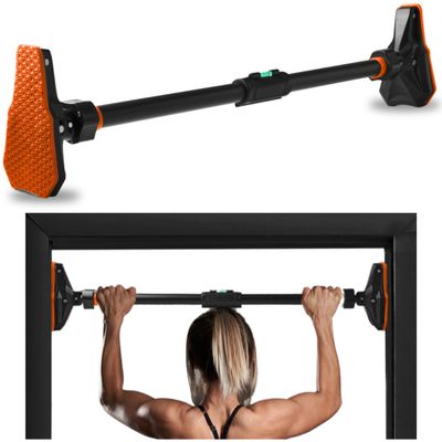 SQUATZ Adjustable Pull-Up Bar - Strength Training Exercise Equipment with Automatic Locking, Adjustable Width 29 to 45 inches, Upper Body Workout Bar for Men and Women Home Gym Exercise