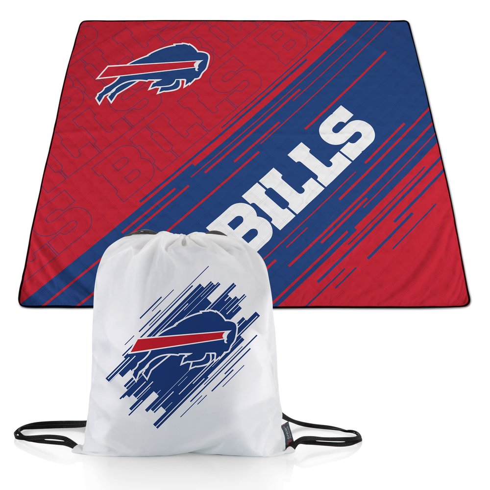 PICNIC TIME NFL Buffalo Bills Impressa Picnic Blanket, Lightweight Beach Blanket, Machine Washable, Outdoor Blanket, (Blue and Red)