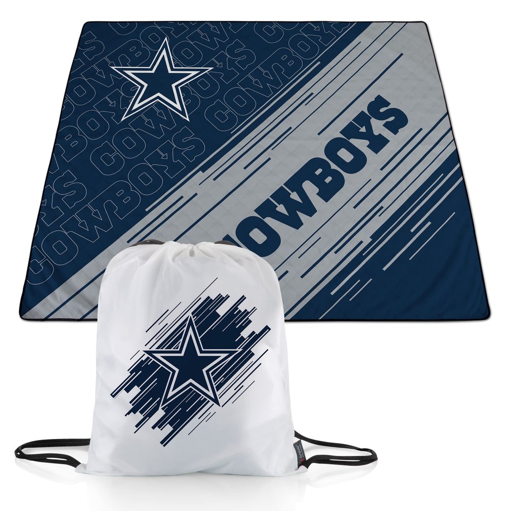 PICNIC TIME NFL Dallas Cowboys Impressa Picnic Blanket, Lightweight Beach Blanket, Machine Washable, Outdoor Blanket, (Navy Blue and Gray)