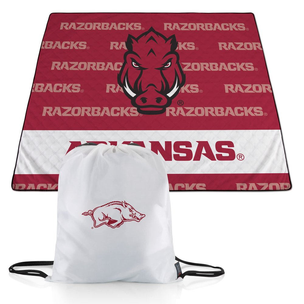 Picnic TIME NCAA Arkansas Razorbacks Impressa Picnic Blanket, Lightweight Beach Blanket, Machine Washable, Outdoor Blanket, (Red and White)