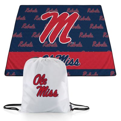 Picnic TIME NCAA Ole Miss Rebels Impressa Picnic Blanket, Lightweight Beach Blanket, Machine Washable, Outdoor Blanket, (Blue and Red)