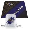 PICNIC TIME NFL Baltimore Ravens Impressa Picnic Blanket, Lightweight Beach Blanket, Machine Washable, Outdoor Blanket, (Black and Purple) view 1