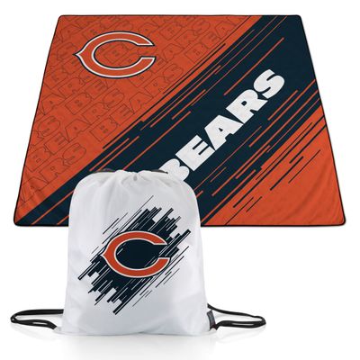 PICNIC TIME NFL Chicago Bears Impressa Picnic Blanket, Lightweight Beach Blanket, Machine Washable, Outdoor Blanket, (Orange and Navy Blue)