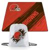 PICNIC TIME NFL Cleveland Browns Impressa Picnic Blanket, Lightweight Beach Blanket, Machine Washable, Outdoor Blanket, (Orange and Brown) view 1